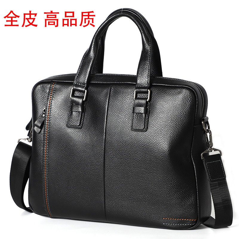 Túi xách tay nam da bò thật 38×28×8 cm đựng laptop, đeo chéo kiêm túi công sở — Màu cà phê, Màu xanh lam, Màu đen