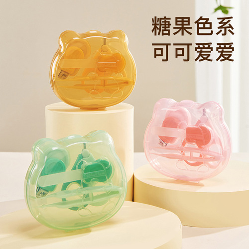 Baby nail scissors newborn baby nail clipper set children's nail file safety scissors anti-meat nail clippers