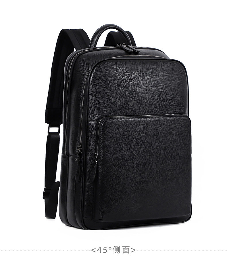 Ba lô nam da bò thật dung tích lớn 15.6 inch đựng laptop, túi du lịch 30×17×41 cm — Màu đen 1, Màu đen 2 chi tiết 24