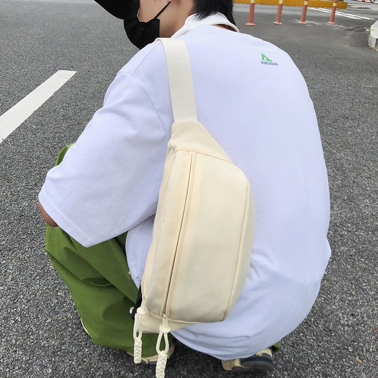 Simple crossbody bag, chest bag, fashionable and casual bag for women, 2025 new couple bag, versatile for sports, Japanese-style waist bag undefined