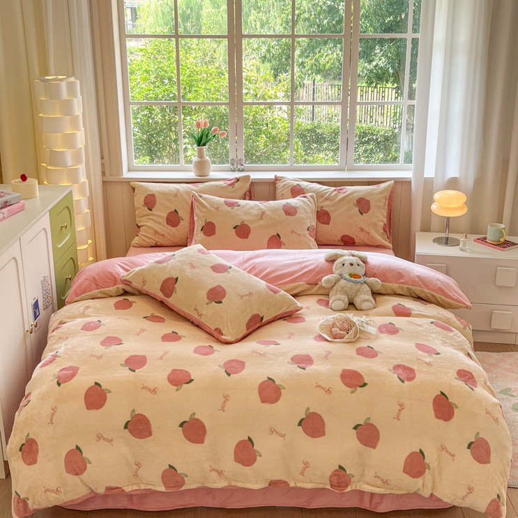 피치-[두껍고 따뜻한 밀크벨벳 4종세트]