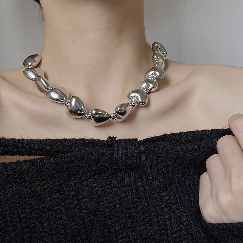 Daily Occasion Alloy Material 1 Piece Fashion Heart Shape Alloy Chain Women's Necklace