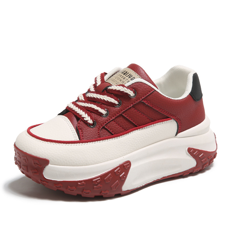 Korean Version of Dad's Shoes for Women in Early Spring 2024, New Student Leisure Street Shooting Shoes for Women, Height Increasing Board Shoes_voghion.com