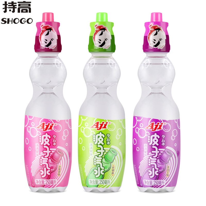 AJI 日式波子汽水250ml 黑加仑柠檬果味碳酸饮料 弹珠汽泡水饮品