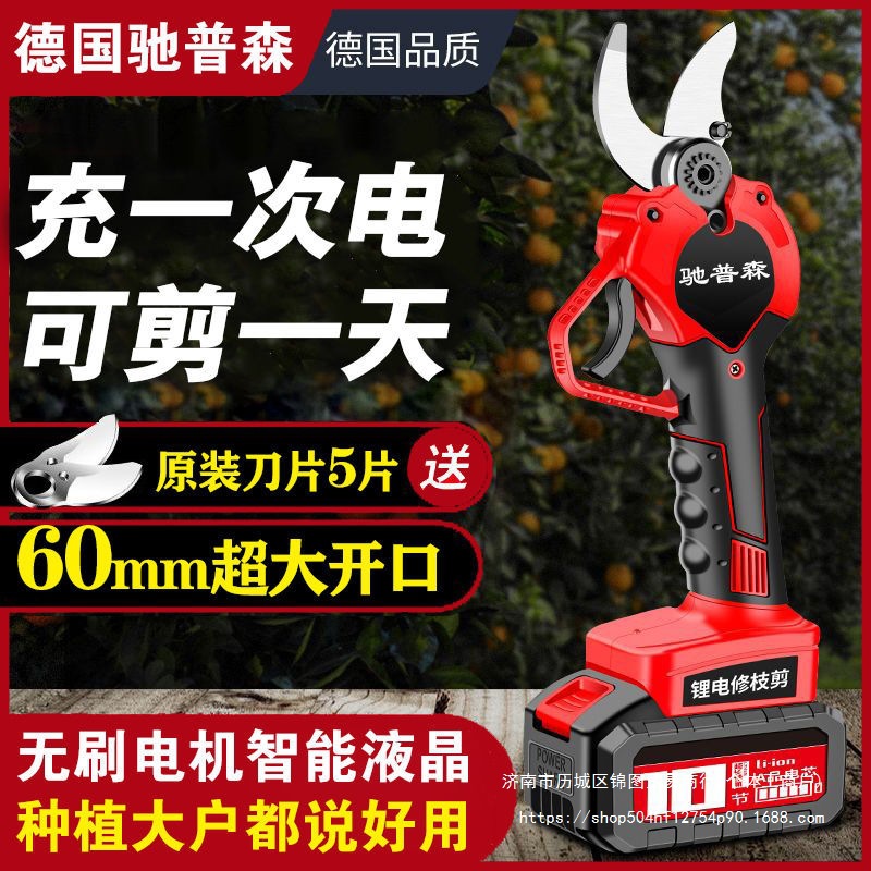 德国进口电动修枝剪果树粗枝剪刀充电式无线锂电园艺树枝电剪