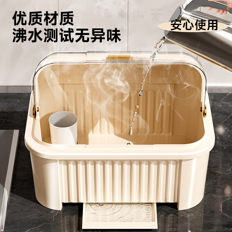 碗架家用厨房台面多功能餐具碗筷碗碟沥水架大号可翻盖收纳置物架|undefined