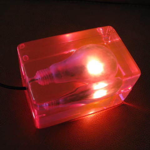 创意透明树脂冰砖夜灯亚克力冰块装饰台灯工艺品小灯罩