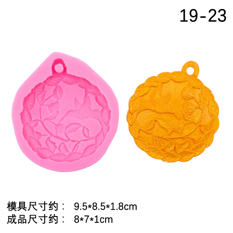 Estilo chino tridimensional con agujero Urraca y flor fondant pastel molde arcilla yeso coche colgante decoración molde