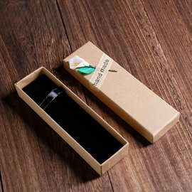 工厂现货批发牛皮纸盒 单只钢笔礼品盒 天地盖包装盒促销定 制