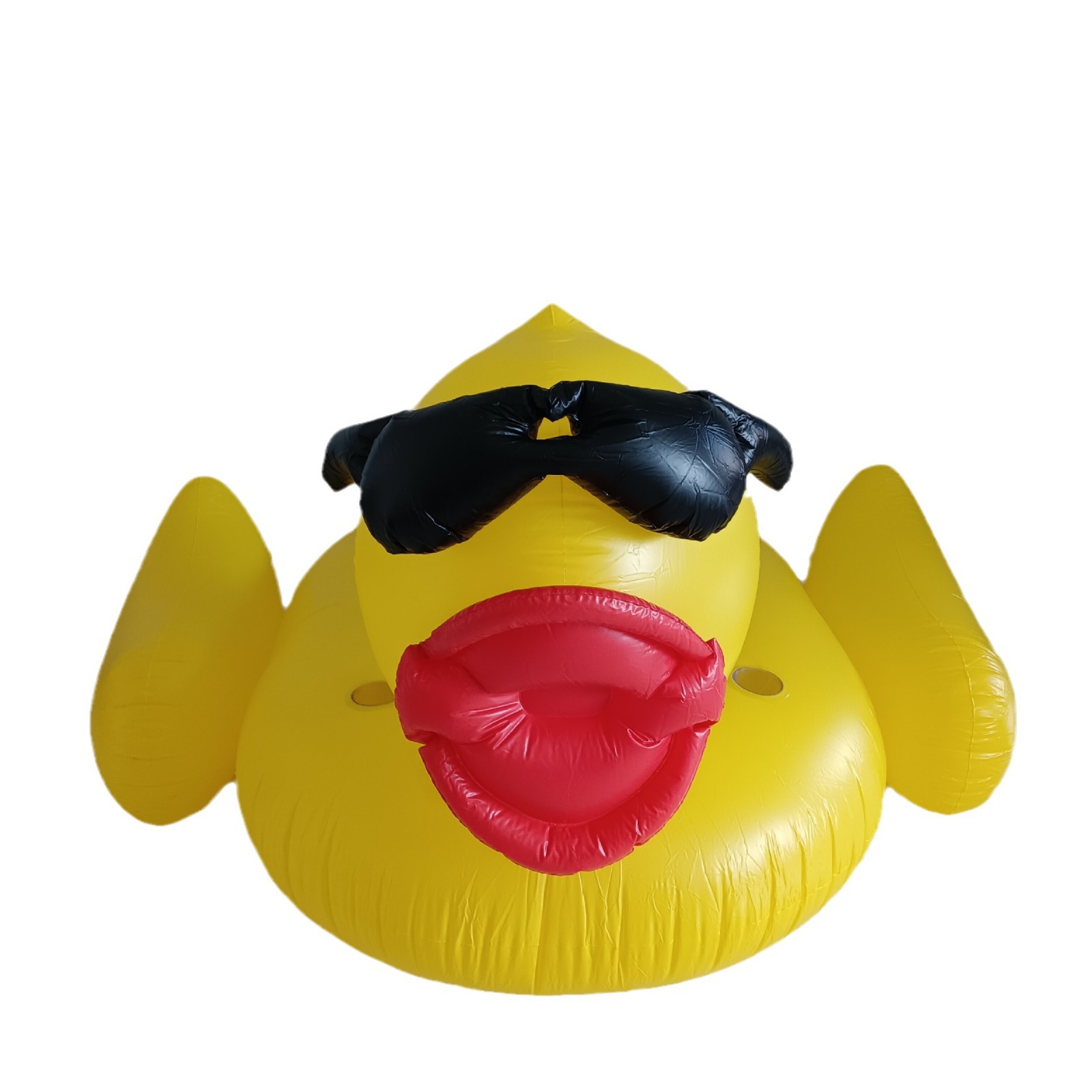 Manufacturer's Ready-Made Swimming Inflatable Pvc Sunglasses Big Yellow Duck Floating Row Adult Water Park Ride Floating Seat