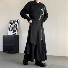 新中国式紳士服中国風馬面スカートズボン男春秋金山本耀司不規則剣道武士九分ズボン