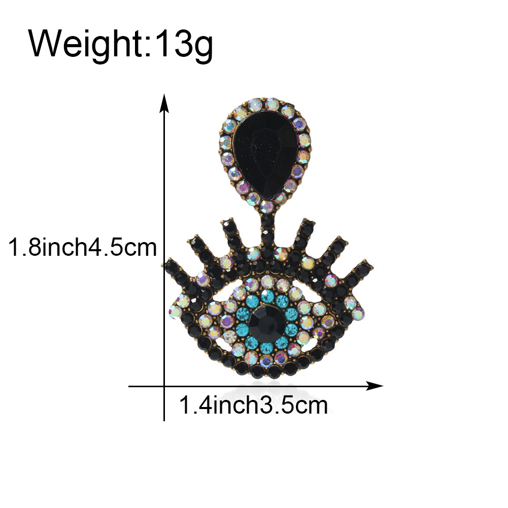 16g Weight Earrings Event & Party Supplies Fashion Devil's Eye Alloy Inlay Rhinestones Women's Drop Earrings 1 Pair
