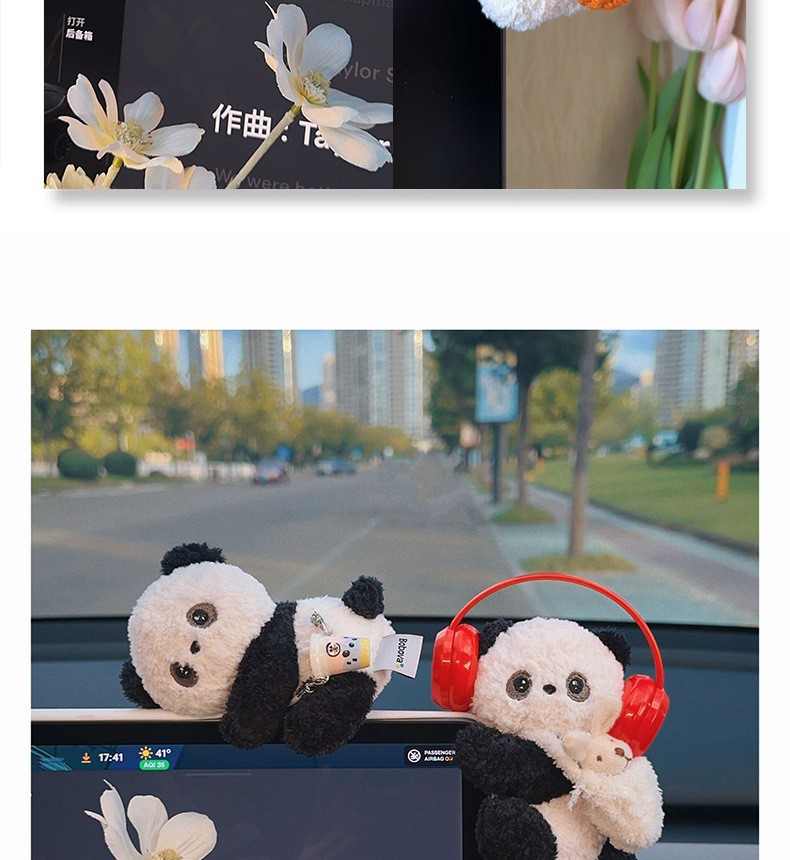 Car Ornaments, Cartoon Cute Plush Dolls, Car Center Console Screen, Car Interior Decorations, High-End Decorations for Women