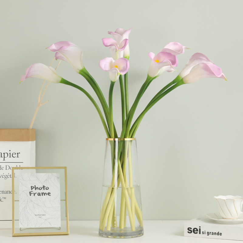 PU Large Calla Lily Artificial Flower Wholesale Living Room Dining Table Decorations Centerpiece Flower Arrangement Indoor Home Decor