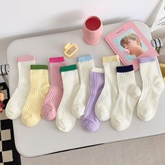 White Socks Women Crew Socks Summer Thin Pure Cotton Socks Mesh Breathable Korean Japanese Openwork Solid Color Socks Wholesale