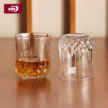 青蘋果鑽石底杯情迷威士忌杯水杯透明玻璃果汁杯啤酒杯
