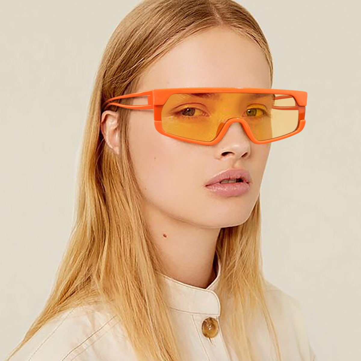 2024 nuevas gafas de sol para hombres y mujeres, personalidad transfronteriza, gafas de sol europeas y americanas, tendencia al por mayor, gafas de sol integradas de vanguardia