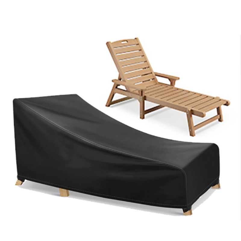 Factory Direct Sales Balcony Outdoor Lounge Chair Cover Oxford Cloth Furniture Dustproof Sun Protection Cover Waterproof Black Beach Chair Cover