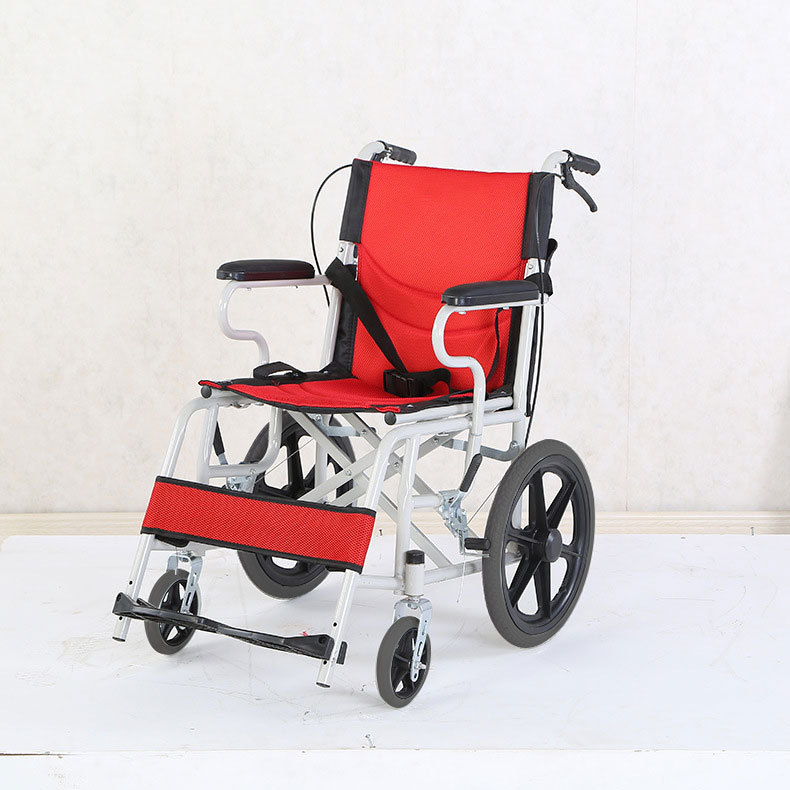 Silla de ruedas plegable ligera, carrito empujador para personas mayores, andador multifuncional con doble almohadilla