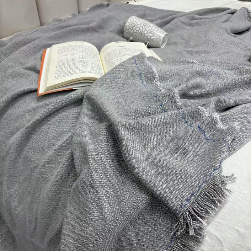 軽豪華な漢麻の木目流蘇毛布北欧の毛布装飾毛布140*210漢麻亜麻毛布|undefined