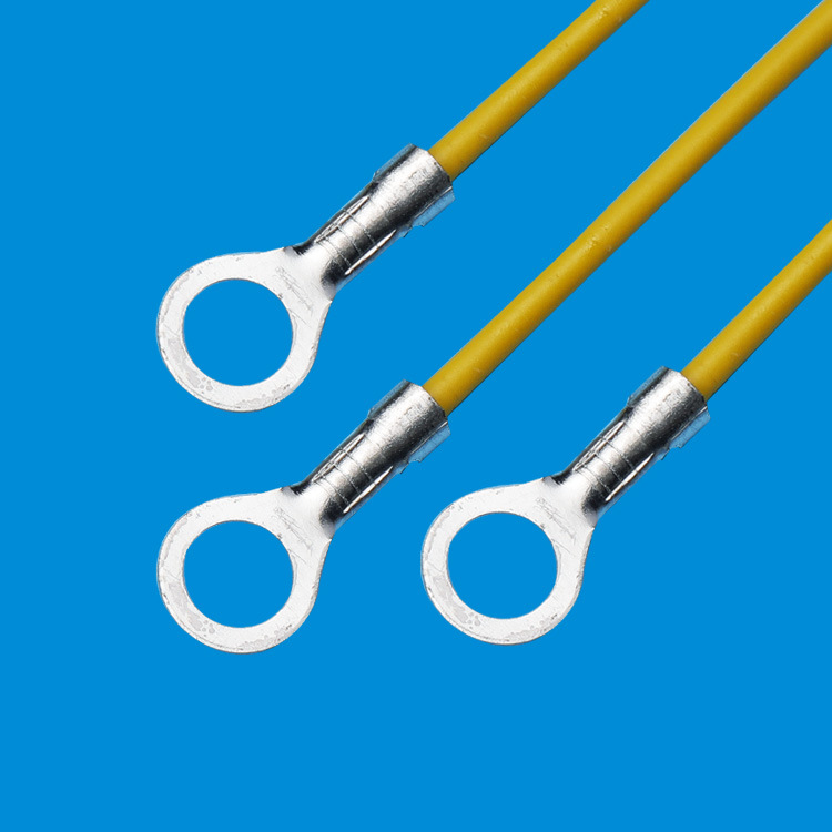 厂家供应O型地环端子2.5/3.2/4.2圆环端子连接线 PVC端子线束