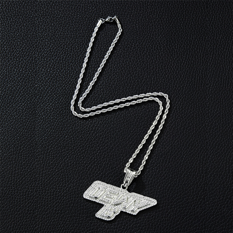 Collier Unisexe En Alliage De Zircon Plaqué Lettre Hip-hop display picture 2