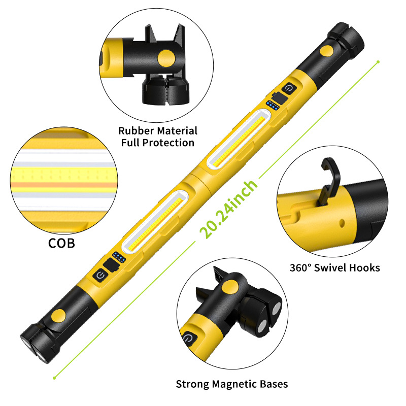 Cross-border emergency COB multifunctional magnetic repair work light 3000 lumens outdoor rechargeable hanging lighting lamp
