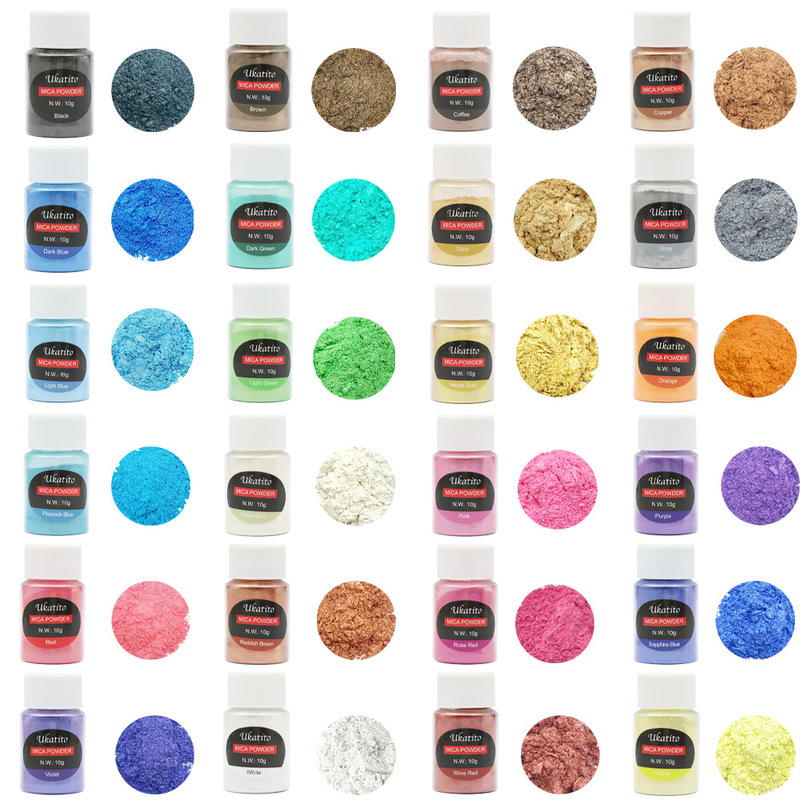 Cross-border 24 color mica powder colorful pearl powder mermaid Ji DIY jewelry pendant crafts glue production