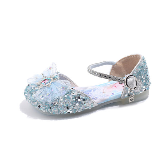 Girls' Sandals 2024 Summer Aisha Princess Shoes New Style Middle and Large Children's Soft Bottom Crystal Shoes Girls' Dance Shoes