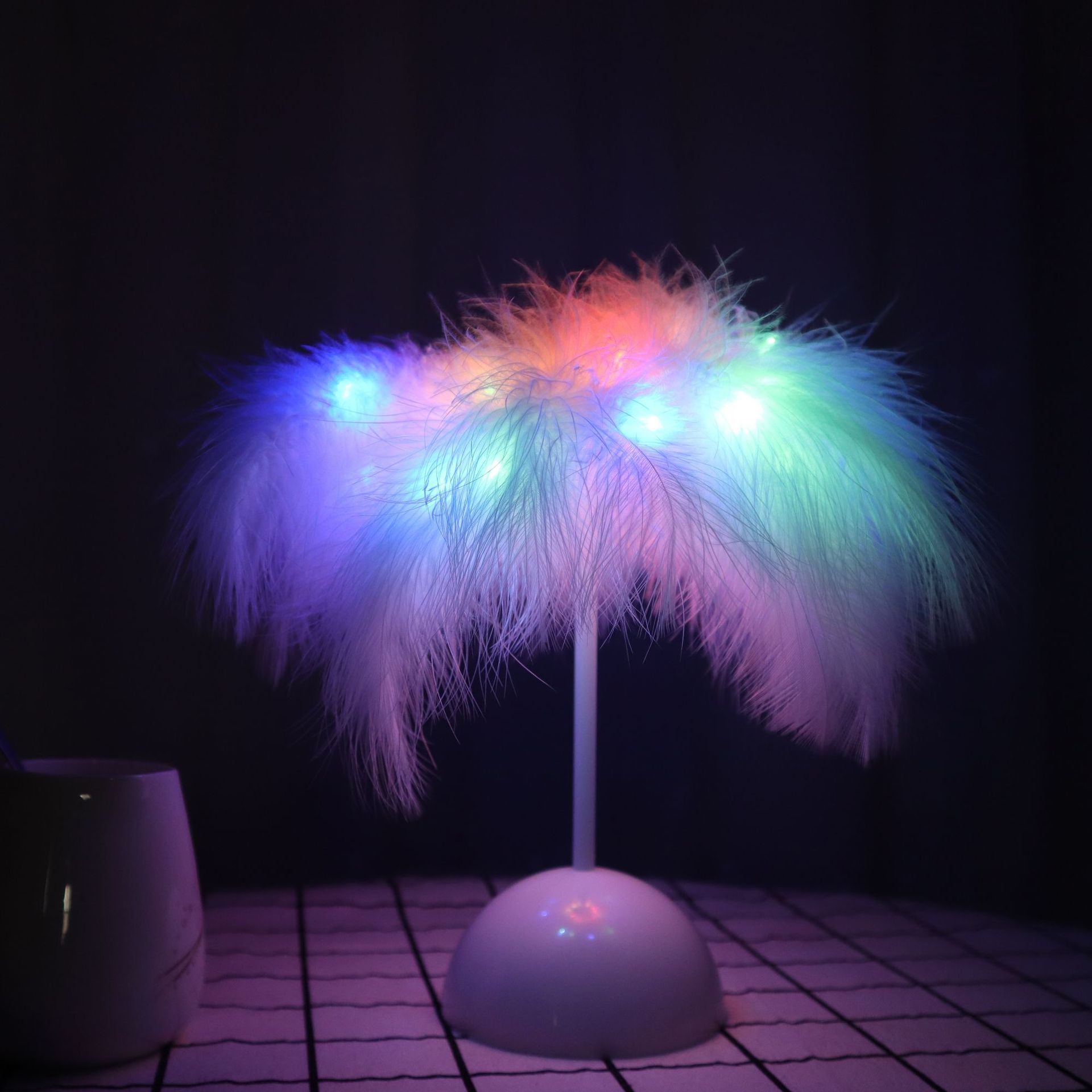 LED fuente fábrica creativa noche luz Internet celebridad chica Mesa lámpara pluma luz LED cadena batería Luz Portátil