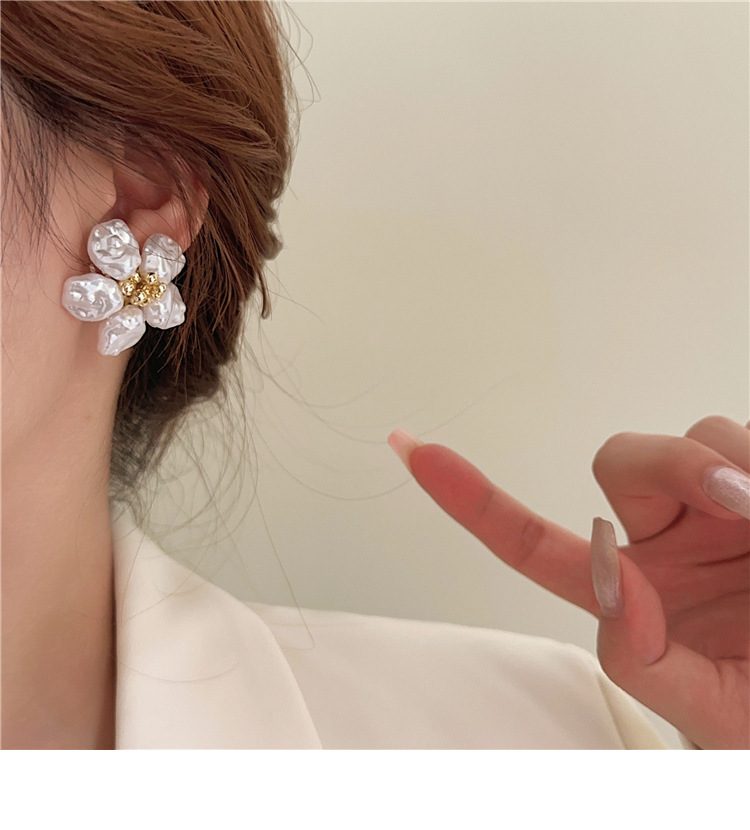 Flower Pattern 1 Pair Elegant Glam Sweet Flower Imitation Pearl Ear Studs