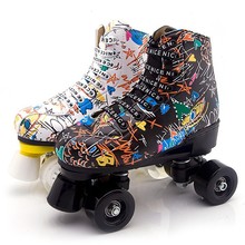 厂家直销双排轮滑鞋四轮溜冰鞋男孩女孩旱冰鞋初学者滑轮鞋闪光轮