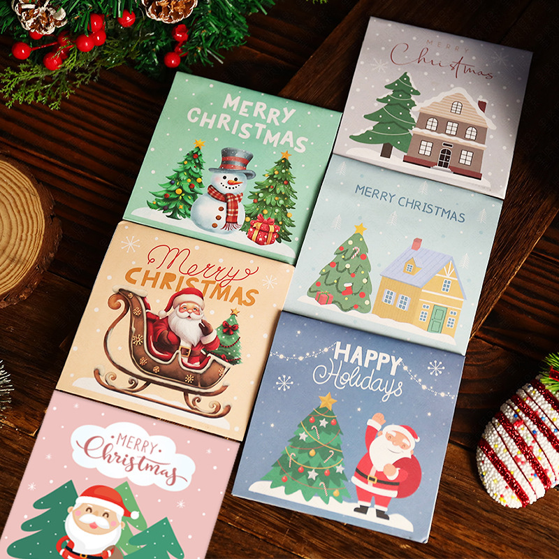 クロスボーダーAmazonクリスマス3D立体グリーティングカード漫画クリスマスツリー手書き感謝メッセージカードギフトデコレーション|undefined