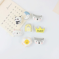 ins cartoon plush brooch printed doll panda little lion bag pin headgear socks accessories accessories