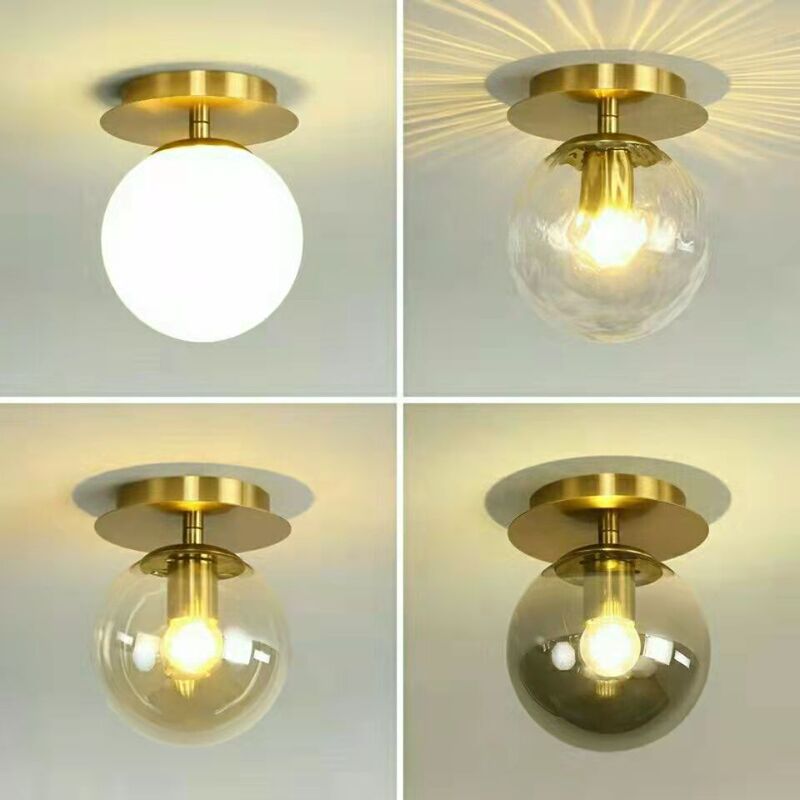 Modern minimalist round glass led ceiling light Nordic entrance hall entrance light living room light balcony corridor aisle light