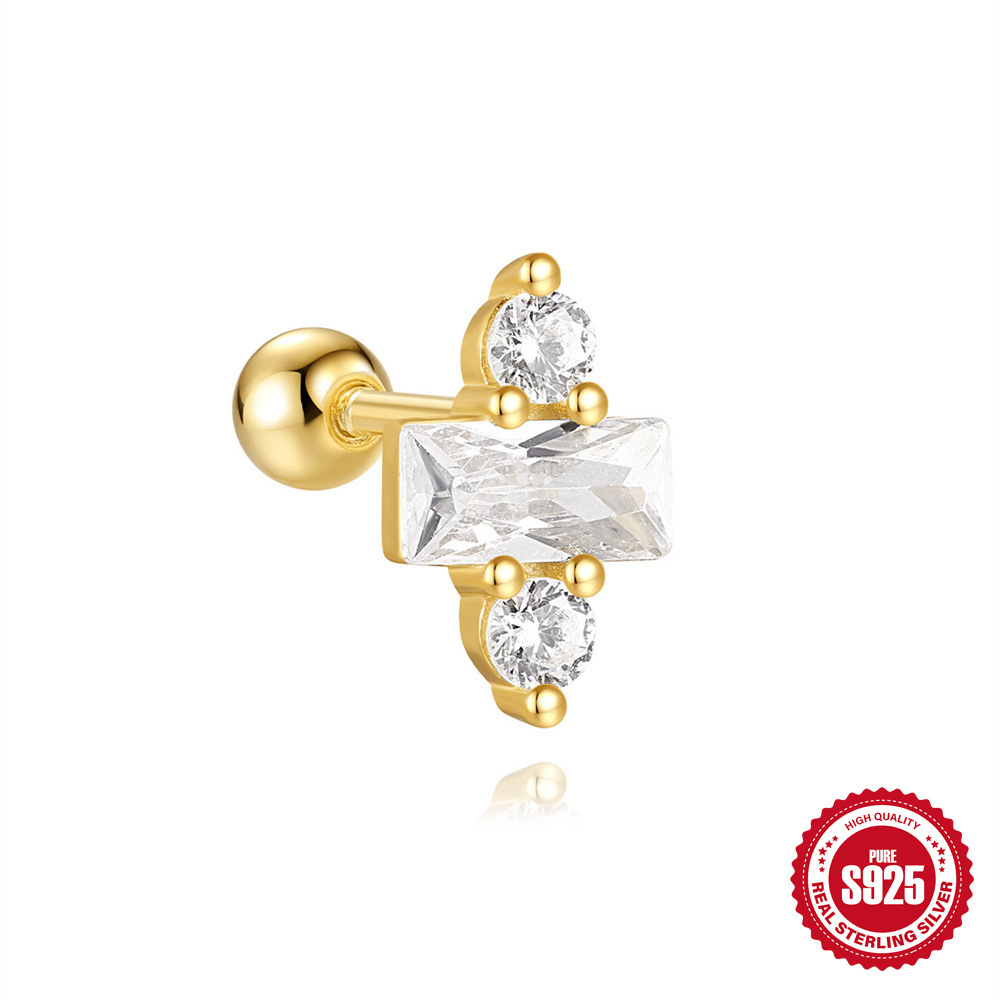 El nuevo S925 de plata esterlina cuatro estrellas versión coreana de pendientes de estrellas de alta gama