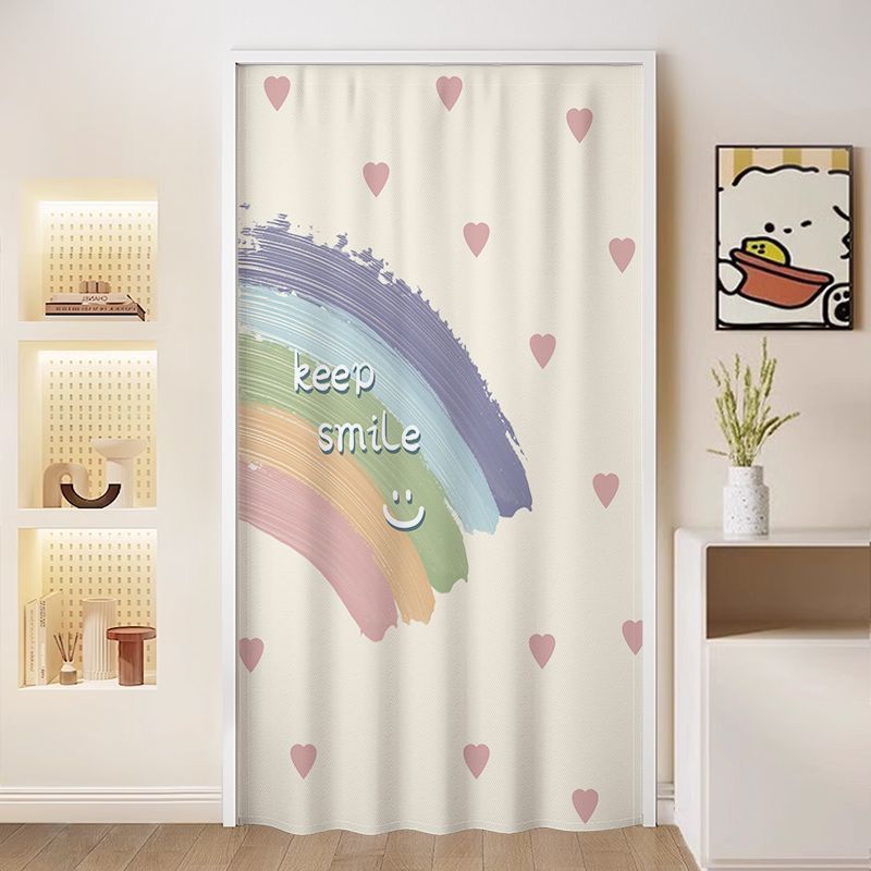 Door Curtain Partition Curtain Without Punching Velcro Bedroom Room Household Air Conditioner Windproof Curtain Toilet Kitchen Curtain