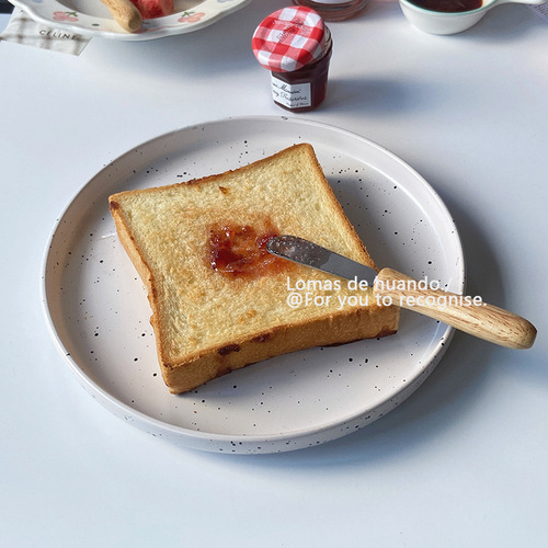 Ins Simple Cream Fruit Knife Round Wood Handle Butter Knife Baking Scraper Scraper Spoon Breakfast Bread Jam Fruit Spread Tool