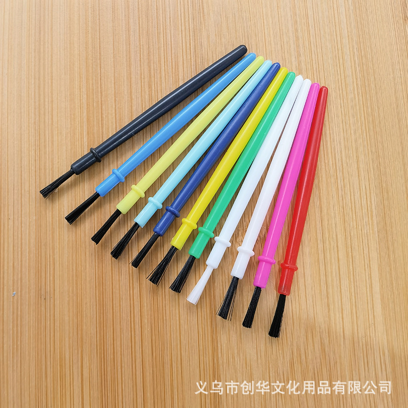 源头直供8.5CM塑料杆栽毛笔儿童画笔颜料画笔水粉水彩油厂彩绘