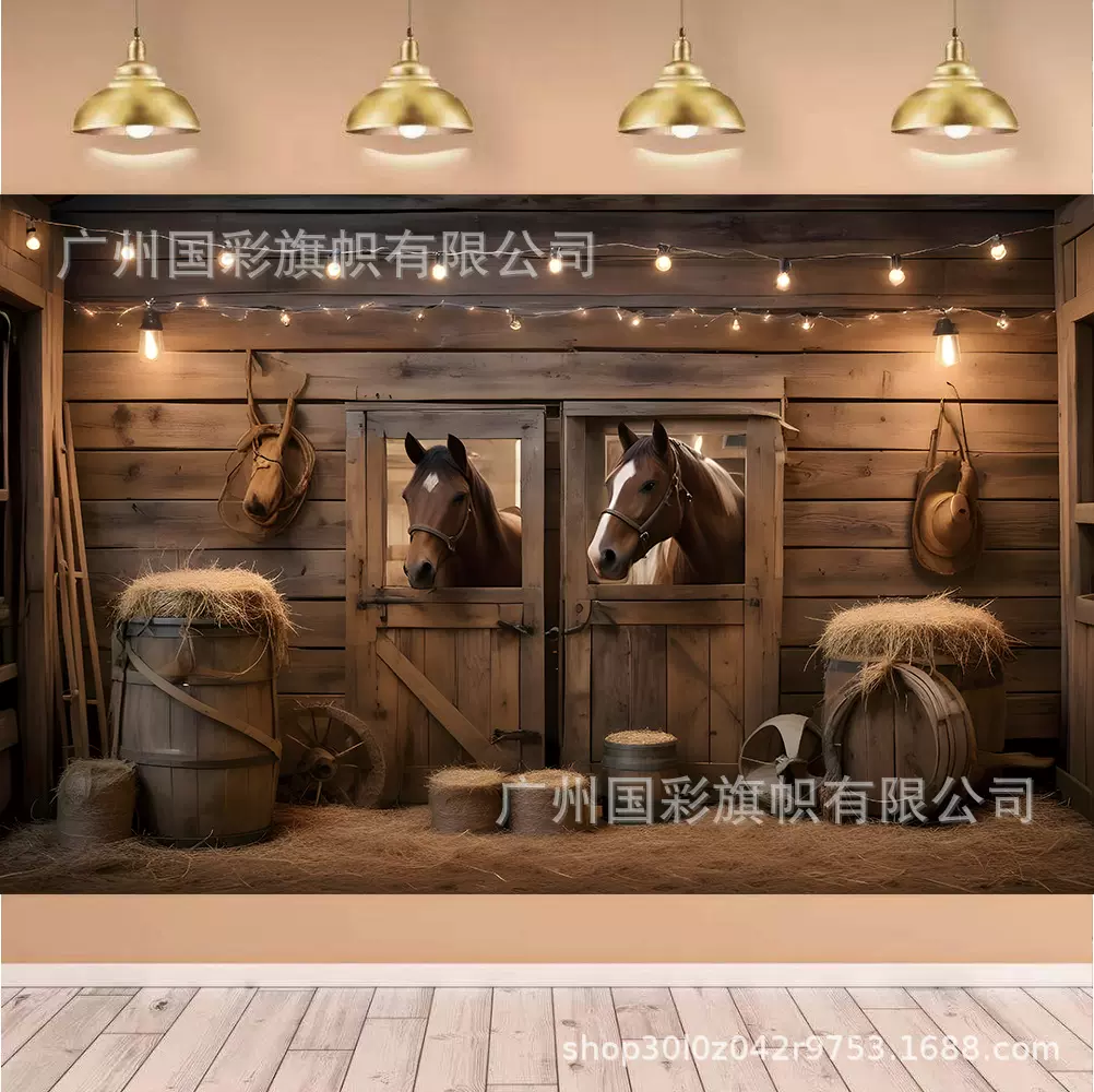 跨境亚马逊TEMU希音速卖通热品加密加厚2D3D背景100克旗帜布横幅