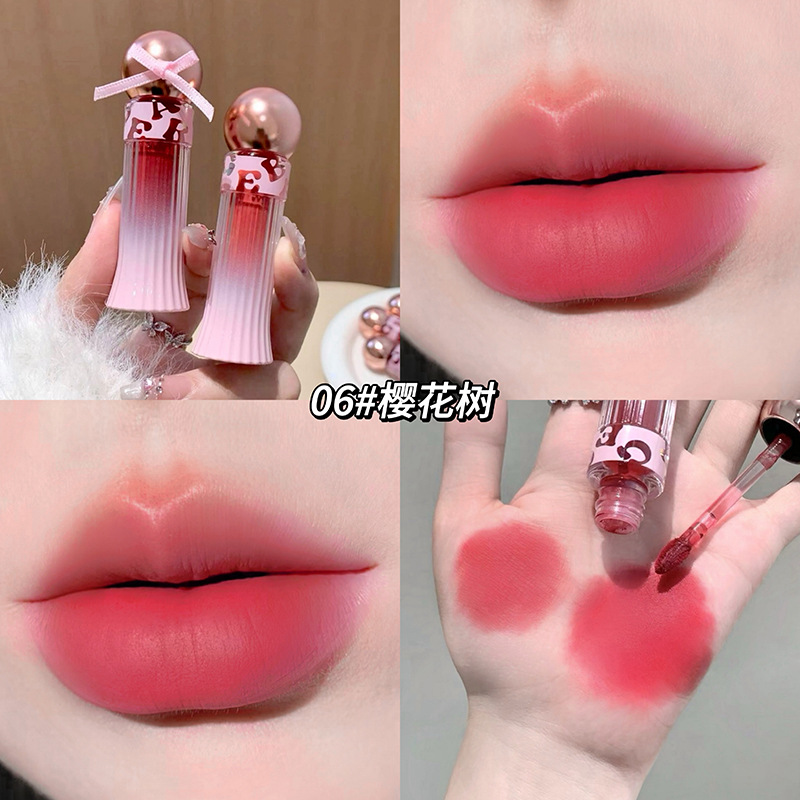 Gegebear, suave, polvo labial, niebla, terciopelo mate, no es fácil de tocar, maquillaje, lápiz labial blanqueador, cosméticos