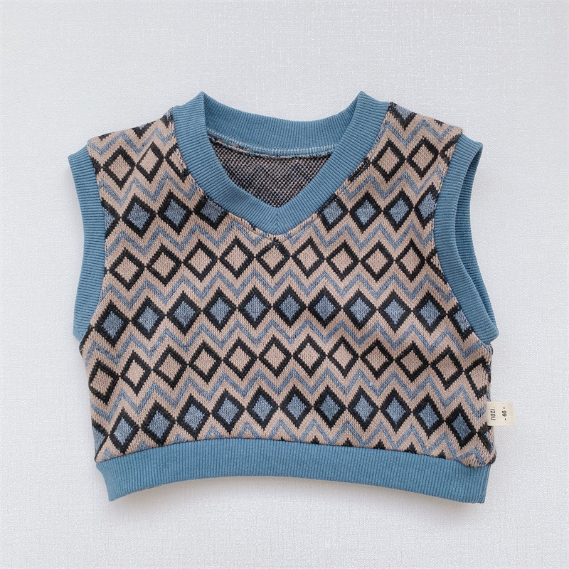 Chaleco de los niños ropa para niños de estilo coreano bebé Chaleco de punto suéter niños y niñas suéter de bebé chaleco suéter de otoño