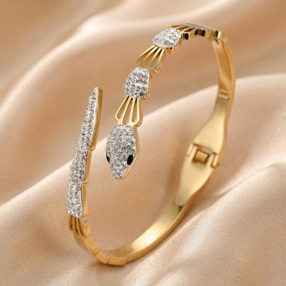 waterproof bracelet stainless steel with zircon