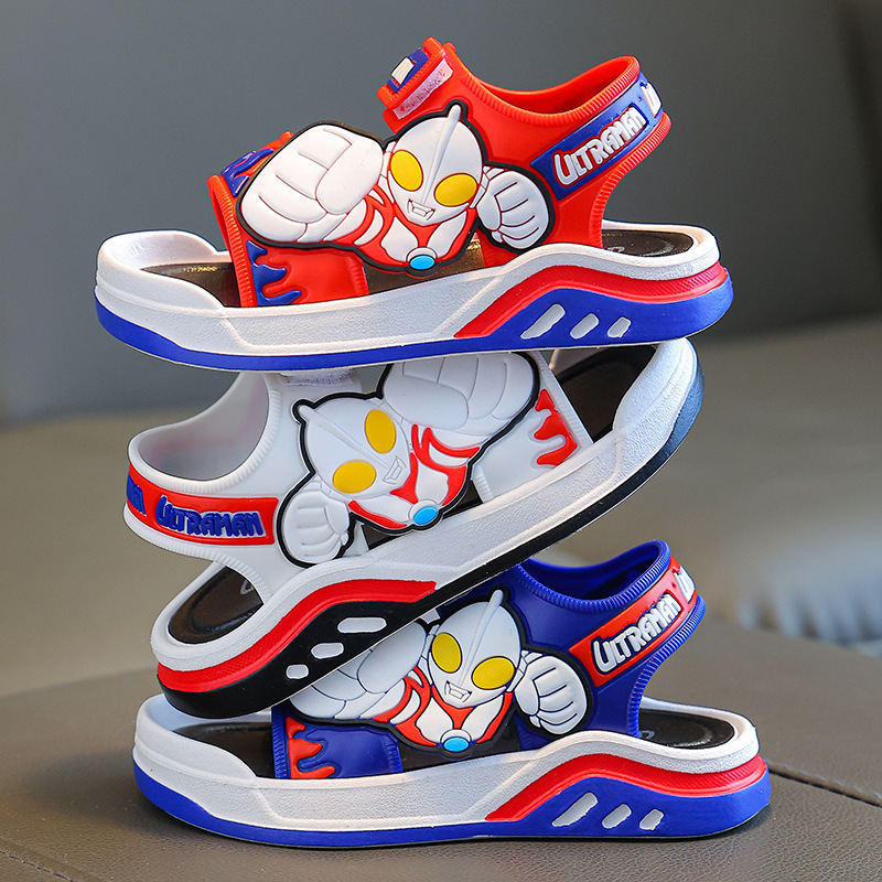 Niños Ultraman sandalias verano lindo bebé niños y niñas niños medianos y grandes baño antideslizante niños zapatos de playa al aire libre