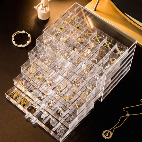 Jewelry Storage Box Multi-layer Large Capacity Dustproof Household Fashion Jewelry Box Anti-rust Earring Stud Earrings Earrings Box