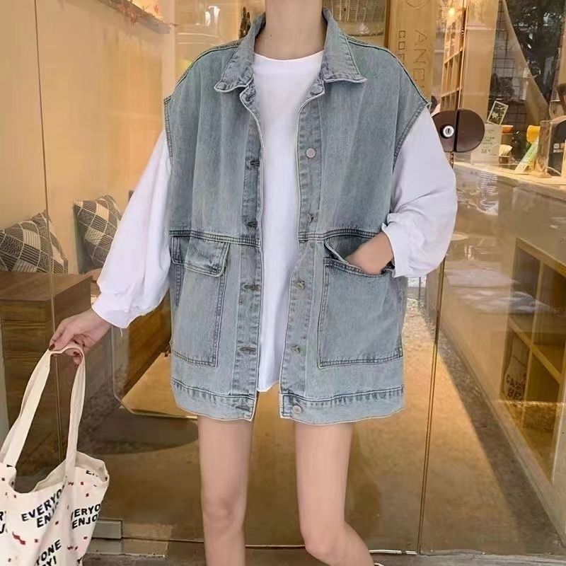 韩系穿搭复古休闲圆领短款牛仔外套女春秋高级感独特漂亮夹克上衣|undefined