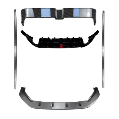 Suitable for Volkswagen Golf Golf 7 Spoiler - complete-set-of-high-7-gti-body-parts-with-carbon-fiber-pattern-and-lighted-tail-lip-in-piano-black-2013-2016