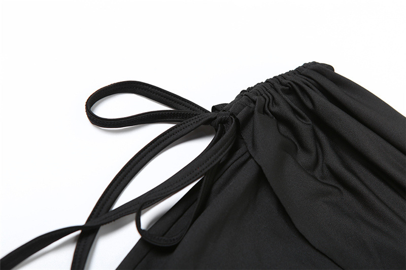 Winter Women Clothing Slant Shoulder Cropped T shirt Slim Hip Bag Skirt Set