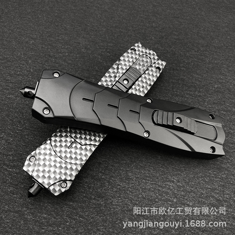 Ouyi マイクロテクノロジーポケットナイフ高硬度シャープキャンプストレートナイフ屋外ポータブル釣りナイフ黒タクティカルナイフ|undefined