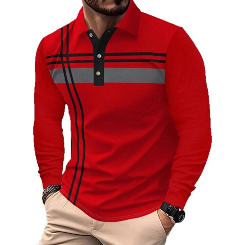 Fast-selling two-piece 24 new style lapel sports polo shirt—new European and American men’s version